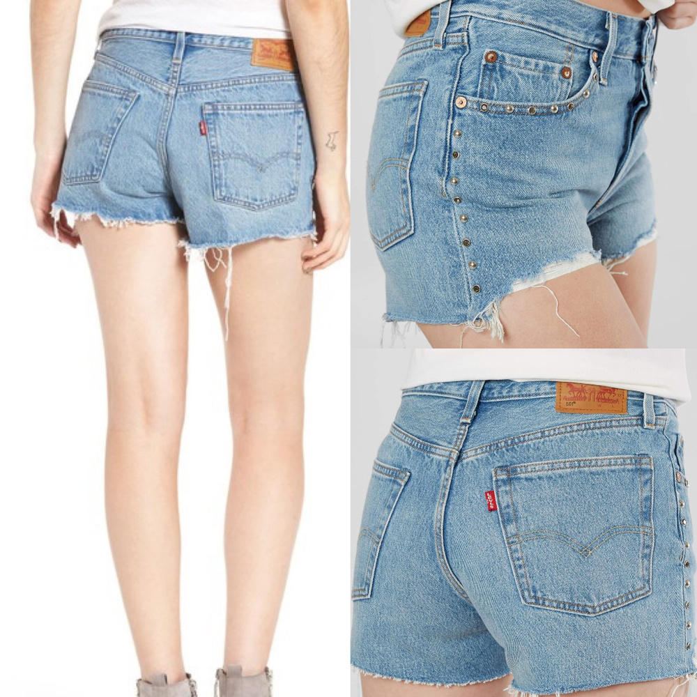 Levi's 501 Distressed Cutoff Denim Shorts - Picture 2 of 8